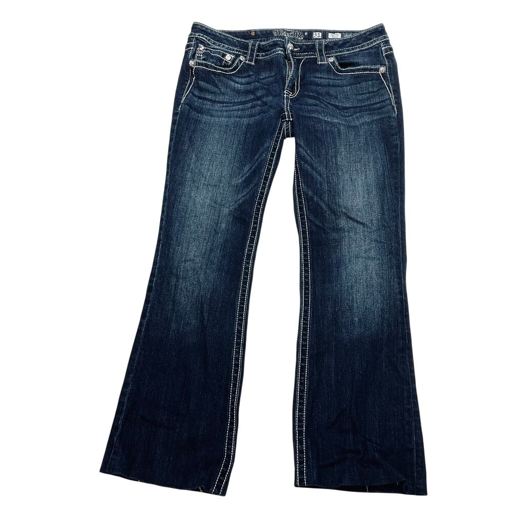 Miss Me Signature Bootcut Jeans Pants Women Bling Angel Wing Embellished Blue 31